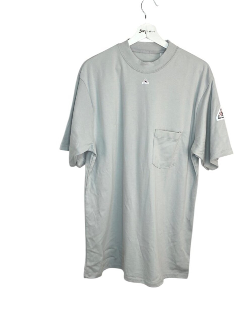 Bulwark Fire Resistant Short Sleeve Shirt, Protective Apparel, Grey, Size Large